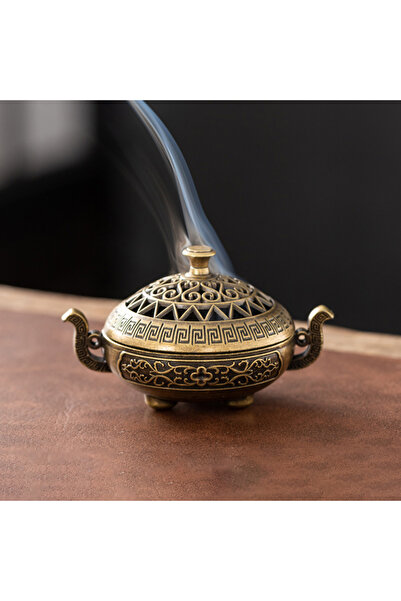 Choice ZS77-8-SE حامل عصا مبخرة من سبائك عتيقة بثلاثة أرجل ومبخرة صغيرة مجوفة...