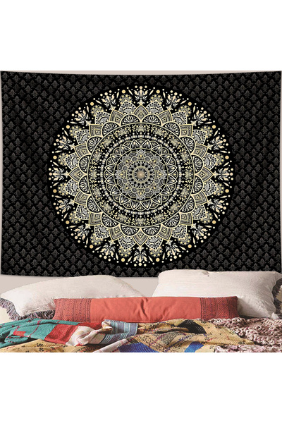 Choice 150x200 سم GT4549 قطعة واحدة من نسيج ماندالا البوهيمي، نسيج نباتي عتيق بنمط هيبي