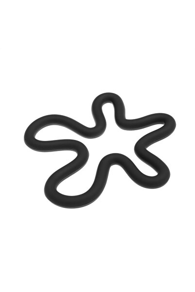 Choice15 1PC 16.5x16.5cm Black Geometrical Heat Resistant Silicone Mat Drink ...