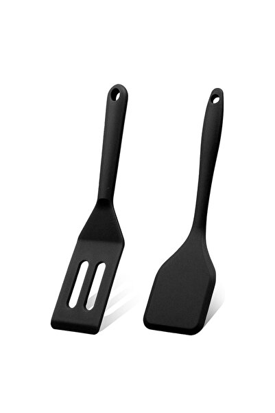 Choice Black Set-2pcs 2pcs Mini Silicone Brownie Serving Spatula Set Heat Resistant Cooking Spatula for Fli