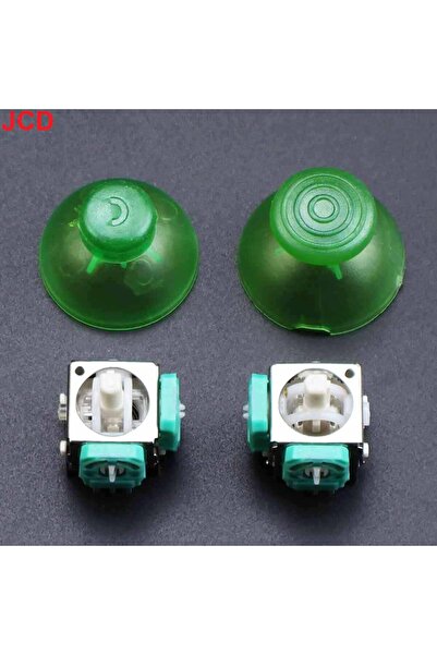 Choice عصا تحكم تناظرية ثلاثية الأبعاد شفافة باللون الأخضر 4 في 1 لليسار والي...