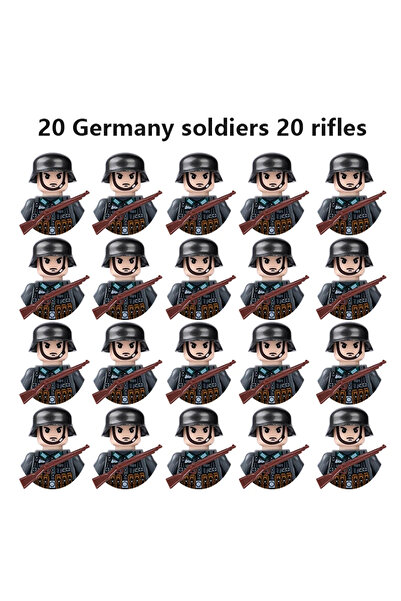 Choice1 plum 20pcs/lot WW2 Military Soviet US UK China France Soldiers Buildi...