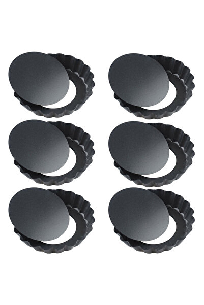 Choice 6 قطع 2/4/6 قطع قوالب تارت كيش مع قاعدة قابلة للإزالة قوالب كيك بيتزا فطيرة جوانب مموجة غير لاصقة الحد الأدنى