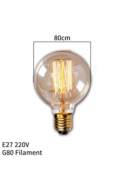 Choice مصباح إضاءة إيديسون G80 Filament Dimmable E27 40W 220V مصباح إيديسون ك...