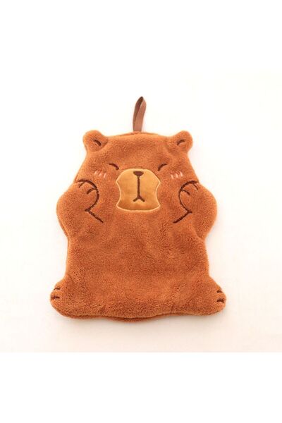 Choice 2 منشفة يد كرتونية من كابيبارا ومنديل حمام مثبت على الحائط من المخمل ا...