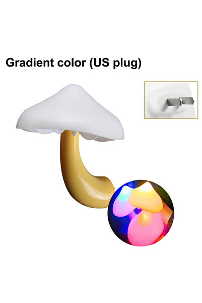 Choice مصابيح ليلية LED على شكل فطر بألوان متدرجة (أمريكي) مع مستشعر تلقائي ل...