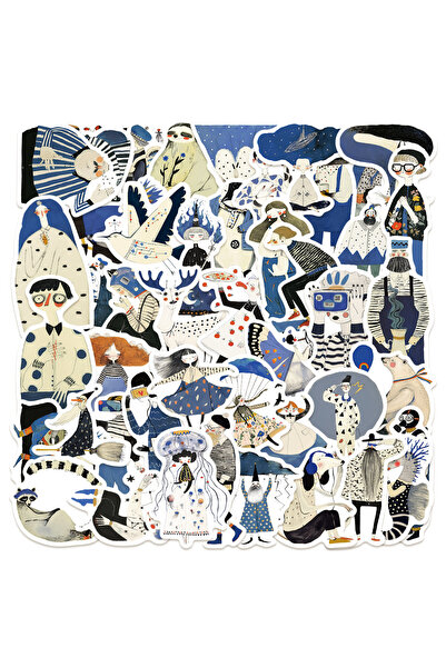 Choice مجموعة من 50 قطعة من ملصقات فنية تجريدية مرسومة يدويًا للهواتف المحمول...