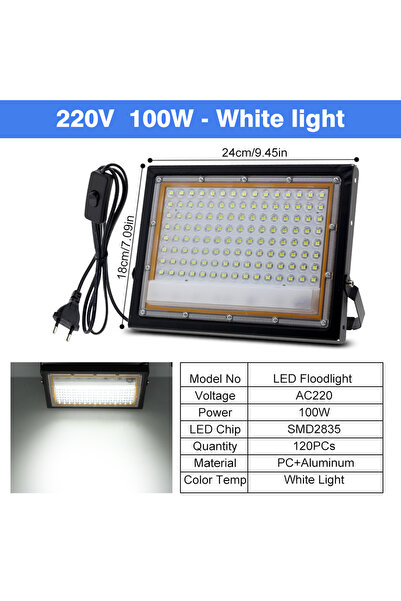 Choice كشاف إضاءة خارجي LED بقوة 100 وات، ضوء دافئ 50 وات/100 وات، مع ضوء أبي...