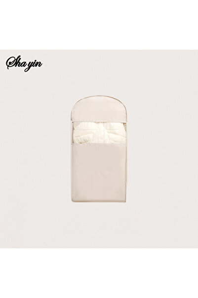 Choice Beige-M Visible Compression Hanging Bag for down Jacket - Dust Cover Clothes Storage Wardrobe Organi