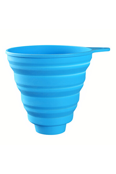 Choice1 قطعة واحدة من قمع السيليكون الأزرق L القابل للطي والطي، وعاء تعبئة S/L لزجاجات المطبخ مع وحدة تغذية