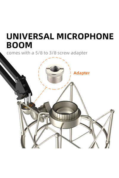 Choice U87 Microphone Shock Mount Adjustable Recording Mic Stand Metal Bracket Pod Condenser microphone ...