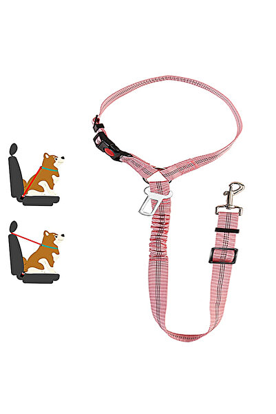 Choice A0361-1PCS Pink New Solid Two-in-one Pet Car Seat Belt Dog Harness Lea...