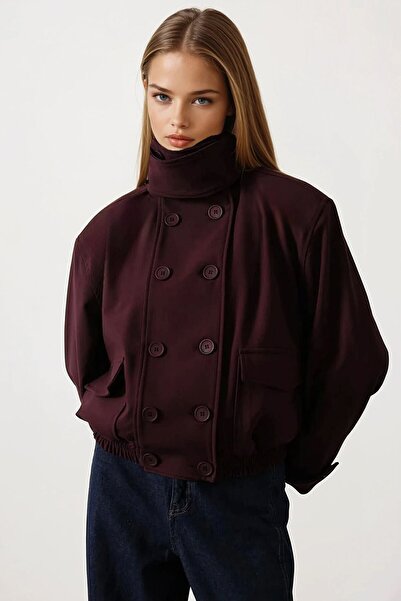 VAGGON Button Closure Double Pocket Lined Bomber Jacket