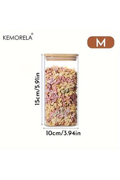 Choice حاوية تخزين طعام زجاجية مربعة الشكل مكونة من قطعة واحدة مع غطاء وعلبة ...