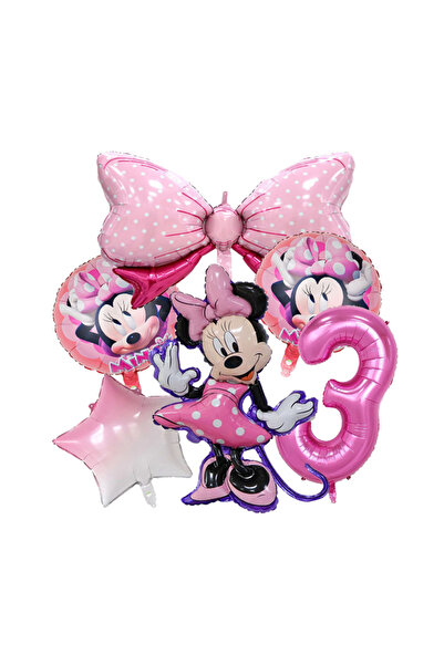 Choice مجموعة بالونات ميني ماوس لحفلة عيد ميلاد بطابع ميني ماوس وأرقام من 1 إ...