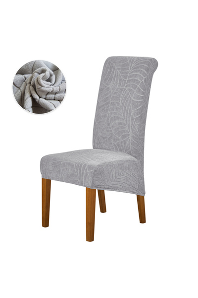 Choice 1 Piece A2 Light gray Cover 1Pc Leaves Jacquard High Back Chair Cover ...