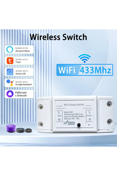 Choice جهاز استقبال Tuya Wifi Switch 433MHz Universal Cutter 1/2/3 Gang Wireless Wall Switch Remote Voice Control
