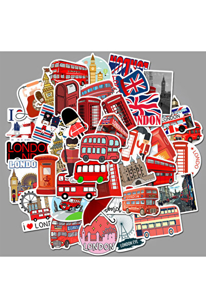 Choice 50 قطعة من ملصقات لندن الحمراء الجميلة المصنوعة من مادة البولي فينيل ك...