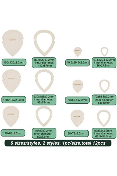 Choice1 AECH-25327 12 قطعة من قوالب قطع أوراق الماكرامية الخشبية قالب قطع أور...