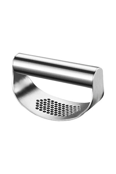 Choice عصارة ثوم يدوية من الفولاذ المقاوم للصدأ مطورة باللون الفضي وعصارة ثوم وزنجبيل وكسارة ثوم مقطعة