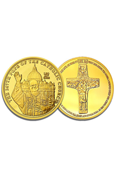 Choice عملة تذكارية ذهبية للبابا رقم 267 مطلية بالذهب عملة تذكارية للبابا ليو...