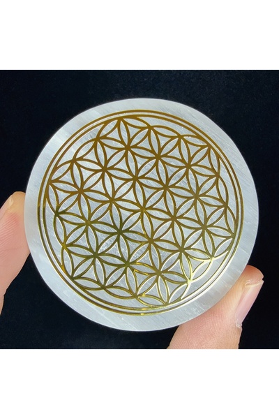 Choice شريحة سيلينيت كريستالية طبيعية من النوع 6، مقاس 6 سم، مصنوعة من الجبس ...