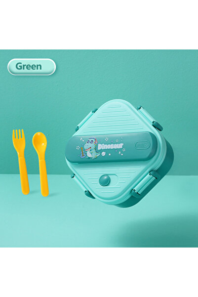Choice صندوق غداء يونيكورن أخضر بثلاث شبكات على شكل ديناصور للأطفال والطلاب، ...