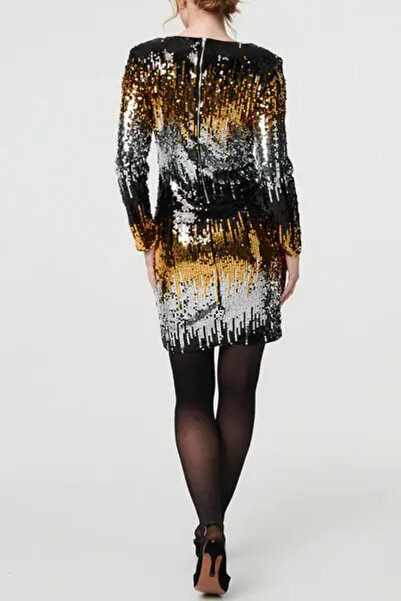 Andress Boutique Alissa Mini Dress, Silver and Gold