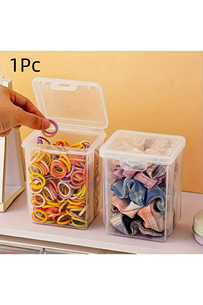 Choice 1Pc Square 1Pc Stackable Transparent Hair Accessory Storage Box with Snap Lid - Dustproof, Waterproo
