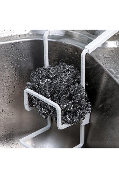 Choice white Kitchen Metal Sink Drain Rack Wall Sucker Sponge Storage Drying ...