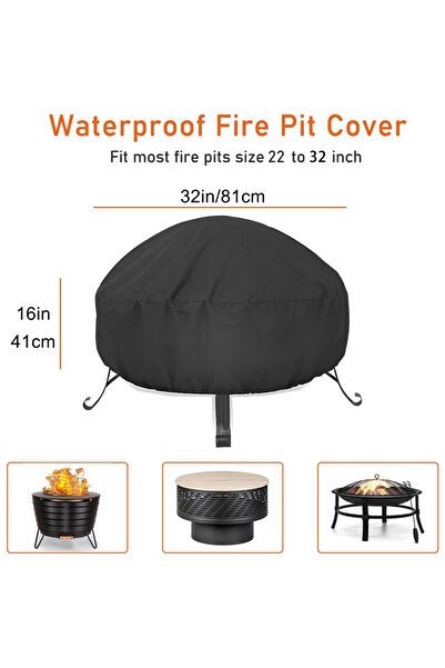 Choice غطاء حفرة النار الدائري مقاس 81 × 81 × 41 سم، قطعة واحدة لحفرة النار، مقاوم للماء والغبار، غطاء طاولة حفرة النار الخارجية