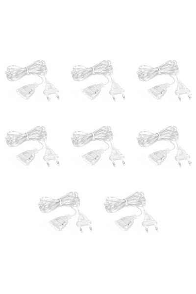 MOJOYCE كابل تمديد سلكي بمقبس EU x8 3M، كابل تمديد سلسلة إضاءة محمول، سلك تمد...