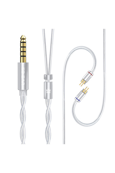 Choice كابل ترقية مطلي بالفضة KBEAR Glint 5N OFC بطول 1.2 متر، 2PIN4.4، هيكل Litz، موصل، سلك سماعة الأذن