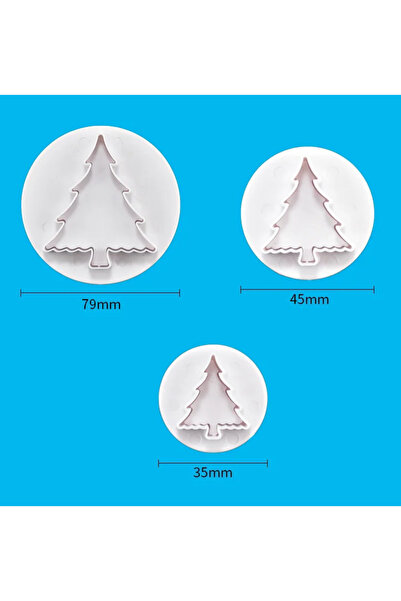 Choice مجموعة من 3 قطع من قوالب الفوندان لتزيين الكيك على شكل شجرة عيد الميلا...