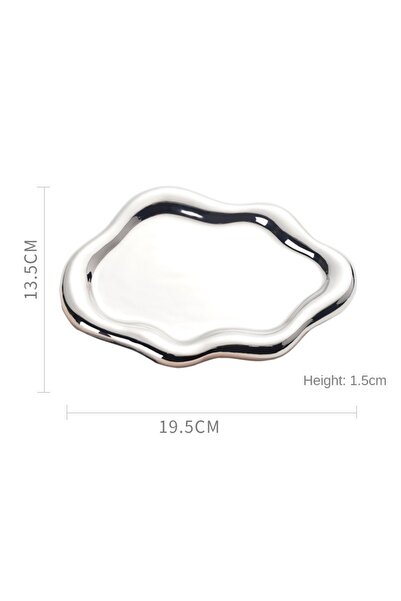 Choice صينية عرض فضية صغيرة لتخزين المجوهرات، سعة كبيرة، خفيفة الوزن، فاخرة، مناسبة لعرض صور المؤثرين على إنستغرام