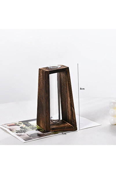 Choice Bj1897-61 Creative Wooden Hydroponic Vase Plant Vase Retro Vase Transparent Vase Desktop Plant Home