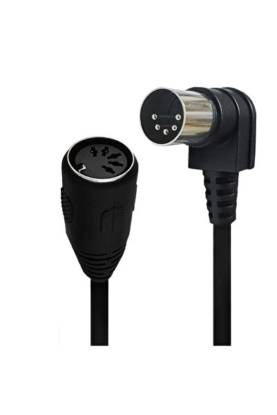 Choice 0.5m black 90 Degree Bend MIDI DIN Extension Cable MIDI 5Pin Din Male to Female Bus Keyboard Synthes