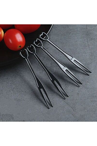 Choice Black 100Pcs Fruit Fork Cake Dessert Food Fruit Pick Children Snack Mini Party Festival Love Tablewa