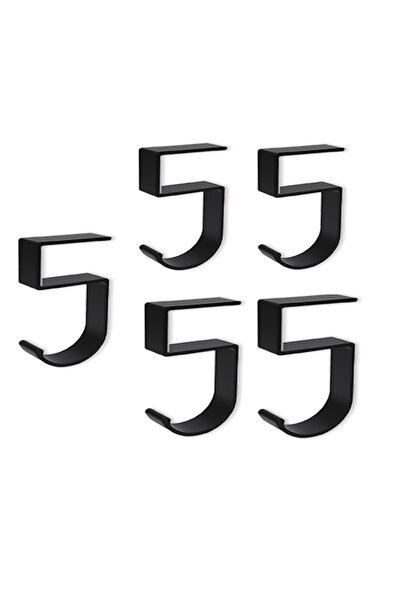 Choice 10x4.8x2 سم أسود - 5 قطع معدنية محمولة للتعليق على الطاولة الجانبية بد...