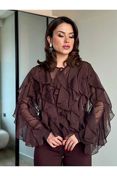 ROUPAS COLLECTİON Fırfırlı Tasarım Gömlek