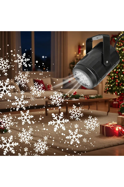 Choice جهاز عرض ندفة الثلج يعمل بمنفذ USB، مصباح مسرح LED دوار بنمط ثلج أبيض