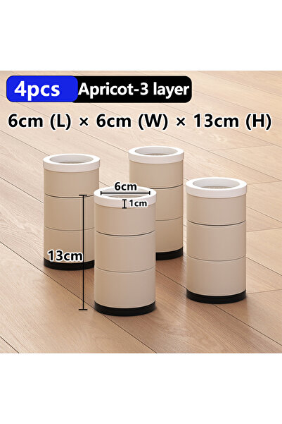 Choice وسائد أقدام قابلة للتكديس لارتفاع الأثاث من Apricot 3L، 4 قطع: وسائد أ...