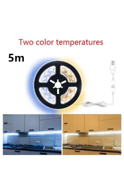 Choice شريط إضاءة LED USB أبيض دافئ بطول 5 أمتار مع مستشعر اللمس، شريط مرن SM...