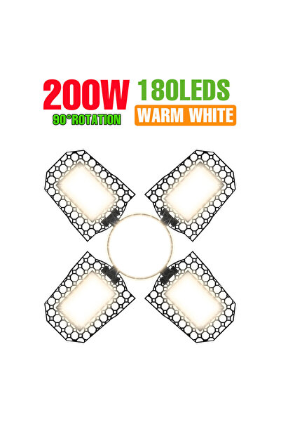 Choice مصباح LED E27-E26 أبيض دافئ 200 واط E27/E26 مصباح جراج قابل للطي 220 ف...