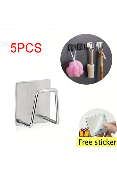 Choice 5 قطع فضية من 1 إلى 2 قطعة من إسفنجة حوض المطبخ وحامل تخزين الصرف من س...