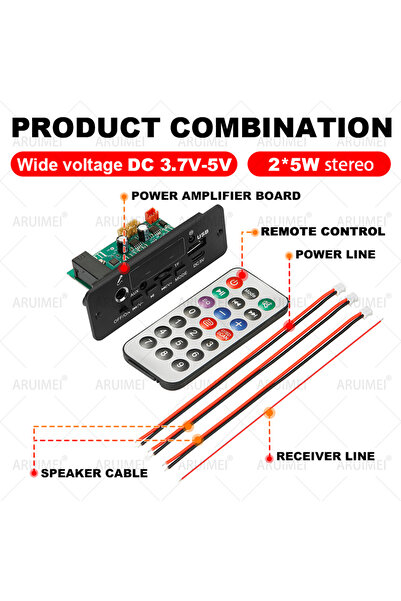 Choice 10 W ARUIMEI 10W Digital Amplifier MP3 Decoder Board DC 5V Bluetooth 5.0 FM Support Microphone Car M