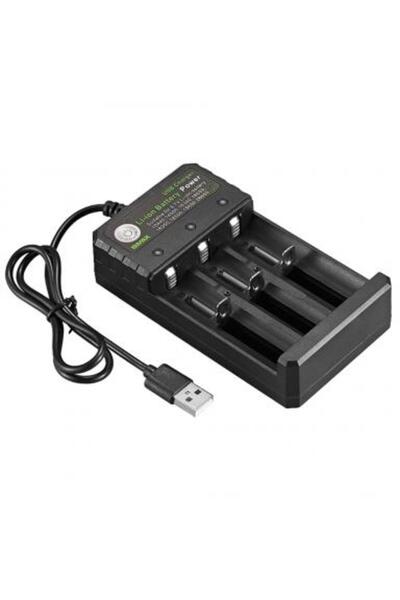 Choice شاحن بطارية 18650 مزود بثلاث منافذ و2/3/4 فتحات USB وبطارية ليثيوم أيو...