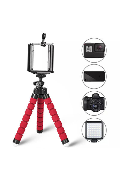 Choice حامل ثلاثي للهاتف باللون الأحمر الاحترافي مع قبضة قابلة للفصل: تصميم م...