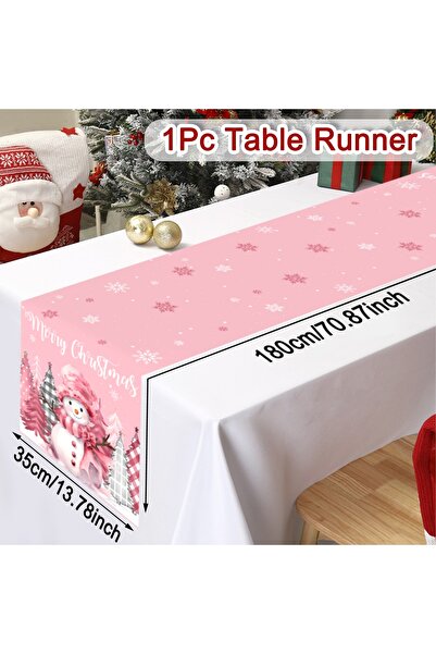 Choice كما هو موضح باللون الوردي، قطعة واحدة من مفرش طاولة عيد الميلاد على شك...