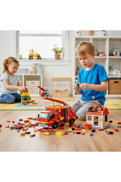 TUFY TOYS مجموعة سيارات الإطفاء والإنقاذ